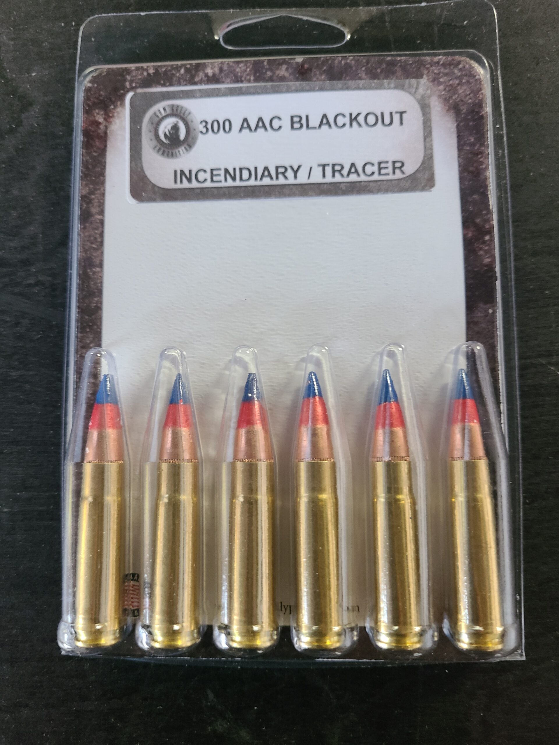 300 AAC Blackout Incendiary Tracer 6 rounds